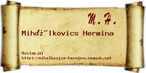 Mihálkovics Hermina névjegykártya